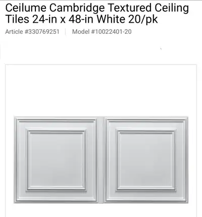 Brand new in box. Light and easy to handle, these 3D tiles are made from a rigid vinyl that is 0.030...