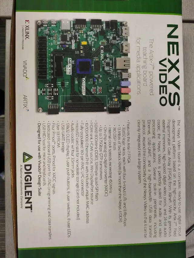 Digilent Nexys Video Artix-7 FPGA Board | System Components | Calgary ...