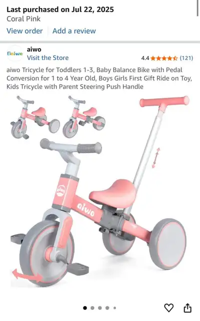 Aiwo Tricycle for Toddlers 1–3 | Baby Balance Bike, View more