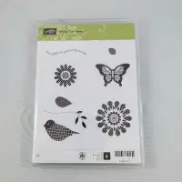 Polka Dot Pieces Rubber Cling Stamps Stampin’ Up Bird Butterfly