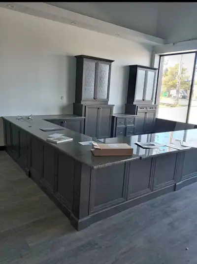 kitchen cabinet desk setup - used, View more