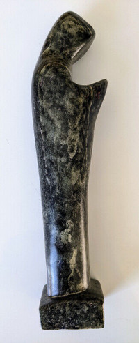 SOAPSTONE CARVING DATED 1963 SIGNED 12 INCHES TALL