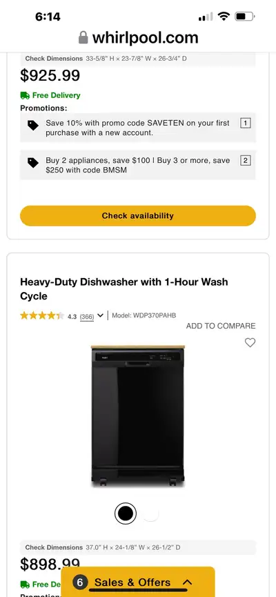 Brand new Whirlpool portable countertop dishwasher