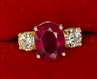 *-75%*  14k Gold Ruby & 1.1ct Diamond Ring