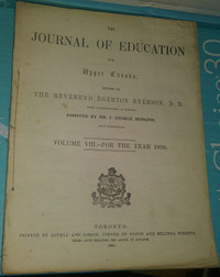 1855 Antique Book rare publication UPPER CANADA School Journal