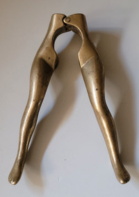 Vintage Solid Heavy Brass Lady Legs Hips Shape Nutcracker