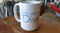 "Just call me Diva" Coffee Mug Large 15 oz White Mint Condition