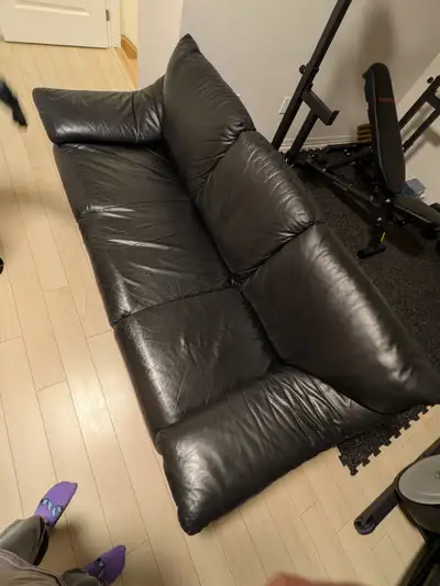 2001 IKEA Ostensund black Leather Couch for sale, View more