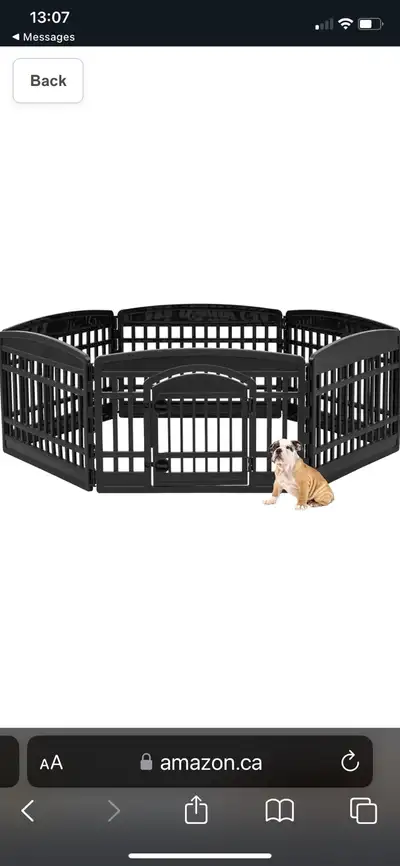 6 panel pet playpen. Purchased from Amazon in January. In perfect condition.