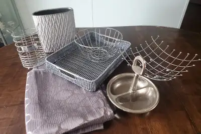 Silver themed decor/ kitchen /tablecloth, View more