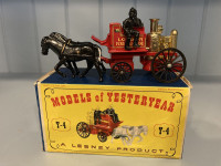 Vintage Lesney Matchbox Y-4 Horse Drawn Fire Engine Toy Car Toys