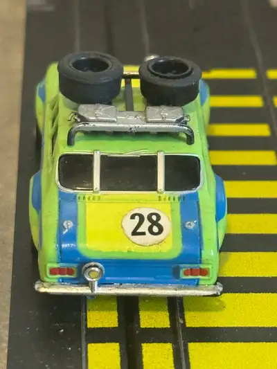 1976 AURORA AFX G+ RALLY FORD ESCORT # 28 LIME SLOT CAR, View more