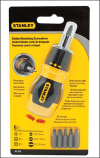 Stanley Stubby Ratcheting Screwdrivers 3-pack brand new