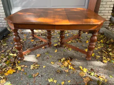 Antique, Solid Walnut Table-  Canadian-Made, View more