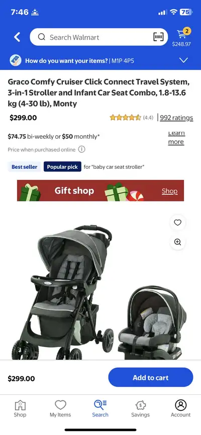 Graco Comfy Cruist Travel System, View more