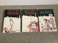 3 livres Isabelle Laflèche - J'adore New York, Rome, Paris