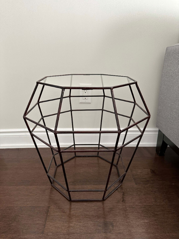 Renwil Side Table with Glass Top in Other Tables in Oakville / Halton Region