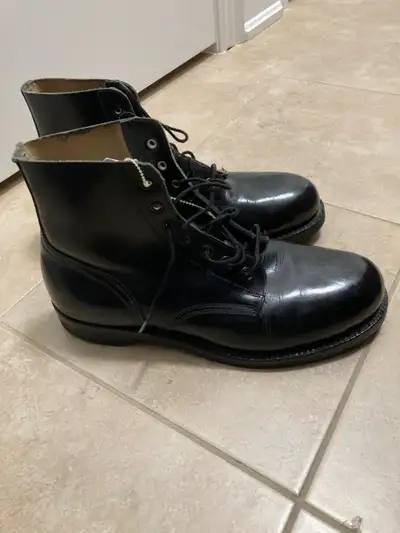 Mens Leather Boots - Military Army Police Dress Boots Size 10.5 ( second picture - stamped on sole)...