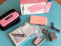 Nintendo DS Lite - Coral Pink Used with Box, Pink Case & Tetris