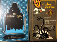 Arabian Nights and Jules Verne Hardcover Books