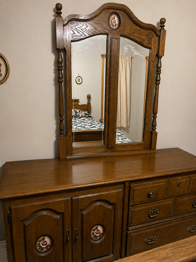 Vintage Solid Wood Dresser with Detachable Mirror – Excellent Co, View more