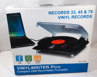 Grace Digital GDI-VW00 Vinylwriter Pico USB Turntable NIB