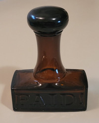 Vintage Avon Amber "PAID" Stamp Cologne Bottle