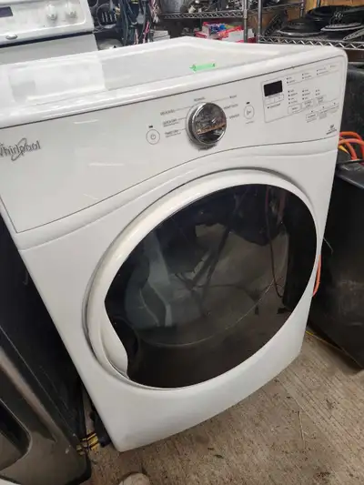 WHIRLPOOL front load type electric dryer 200.00. Clean, works well. Tested and comes with a 30 day w...