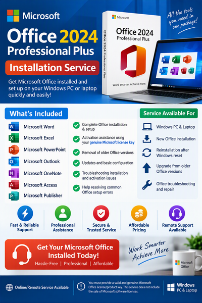Microsoft Office 2024 Pro Plus | MS Word, Excel, PowerPoint, View more