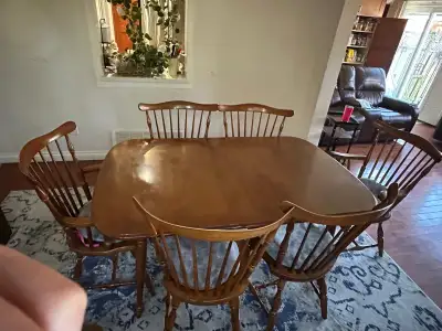 Solid Wood Extendable Dining Table with 6 Chairs , View more