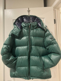 Authenticated Prada down jacket 56 green zip up pocket
