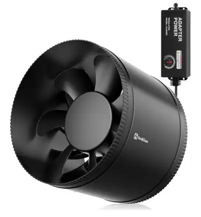 Hon&Guan Ventilateur de conduit booster en ligne de 20,3 cm avec contrôleur de vitesse – Débit d'air...