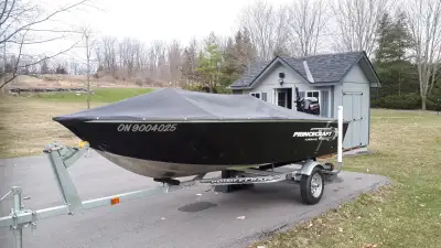 2024 Princecraft Yukon 140BT w/ 20hp motor & Galvanized Trailer. Includes: Livewell, Control Panel,...