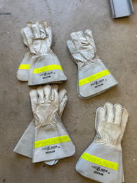 LEATHER LINEMAN GLOVES - MEDIUM 