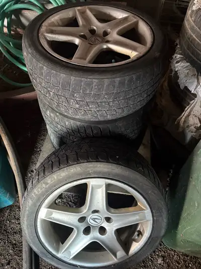 17 inch Acura TL rims used exclusively as winters. Come with extra winter tires that have only been...