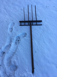 FARM COLLECTIBLES...HORSE COLLAR, WOOD PITCH FORK...