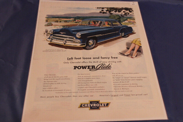 1951 Chevrolet Styleline De Luxe 4-Door Sedan Original Ad in Arts & Collectibles in Calgary