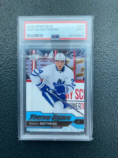 2016 UD Young Guns #201 Auston Matthews Rookie Card PSA 9 Mint The Captain Pick up location Mississa...