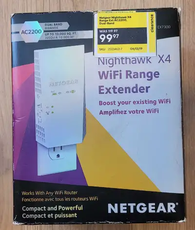 NETGEAR Nighthawk X4 AC2200 WiFi Range Extender (EX7300), View more