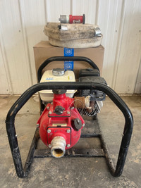 Honda 2” fire pump w/ 200’ fire hose & nozzle