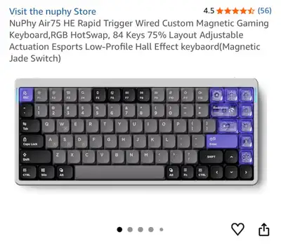Elevate your typing and gaming experience with this NuPhy Air75 HE, a high-performance 75% layout ke...