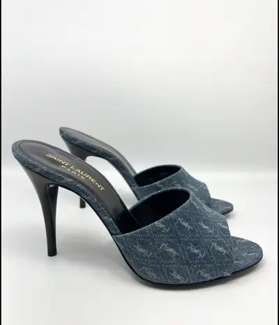 Yves Saint Laurent YSL denim heels, View more