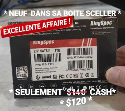 SSD DE 1To( 10000 GO ) * FLAMBANT NEUF *, View more