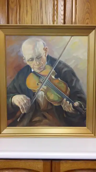Beautiful antique portrait oil painting on canvas, signed by the artist. High quality, Good conditio...