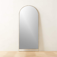 RAFE ARCHED SHAGREEN & POLISHED BRASS FLOOR LENGTH MIRROR
