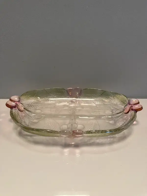 Cherry Glass Plate Vintage Retro Art Deco Antique Cherry Bowl62863733570946121