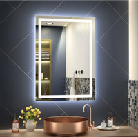 Induction Vanity Mirror with dimmable LED, Antifog & Bluetooth