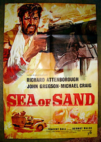 RARE 1958 UK SEA OF SAND WWII NORTH AFRICAN WAR MOVIE POSTER