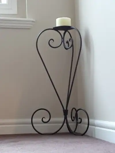 Wrought Iron 2 ½ Foot Tall Candle Stand, View more