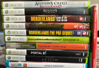 Like-new Xbox 360, Wii U and Switch games, lot or individual